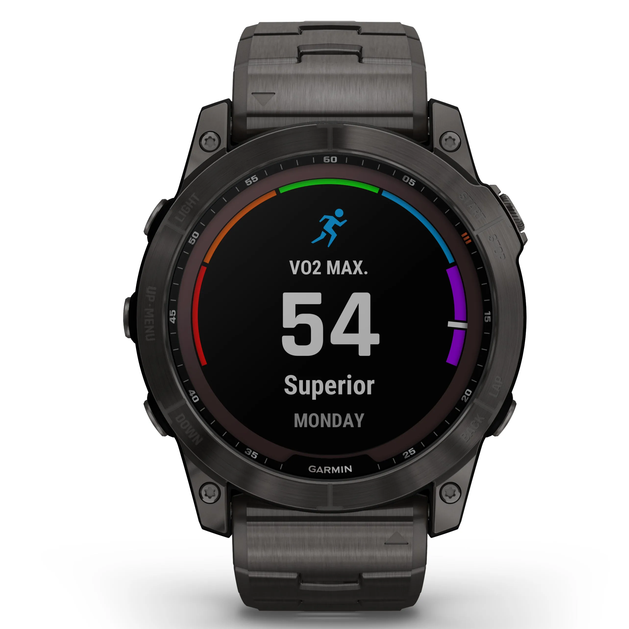 Garmin Fenix® 7X Sapphire Solar Edition Carbon Grey DLC Titanium with Carbon Grey DLC Vented Titanium Band Smartwatch 010-02541-27