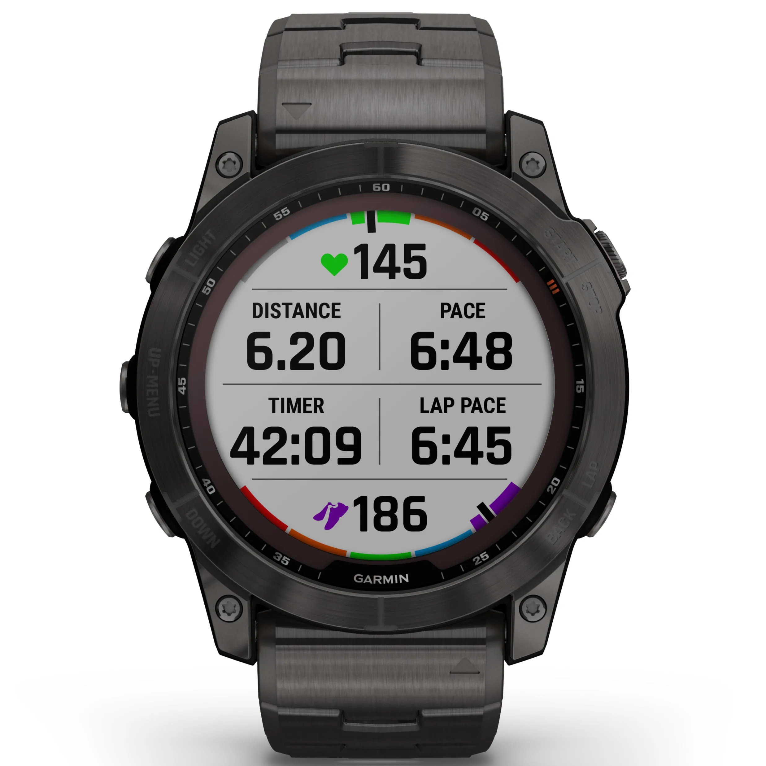 Garmin Fenix® 7X Sapphire Solar Edition Carbon Grey DLC Titanium with Carbon Grey DLC Vented Titanium Band Smartwatch 010-02541-27