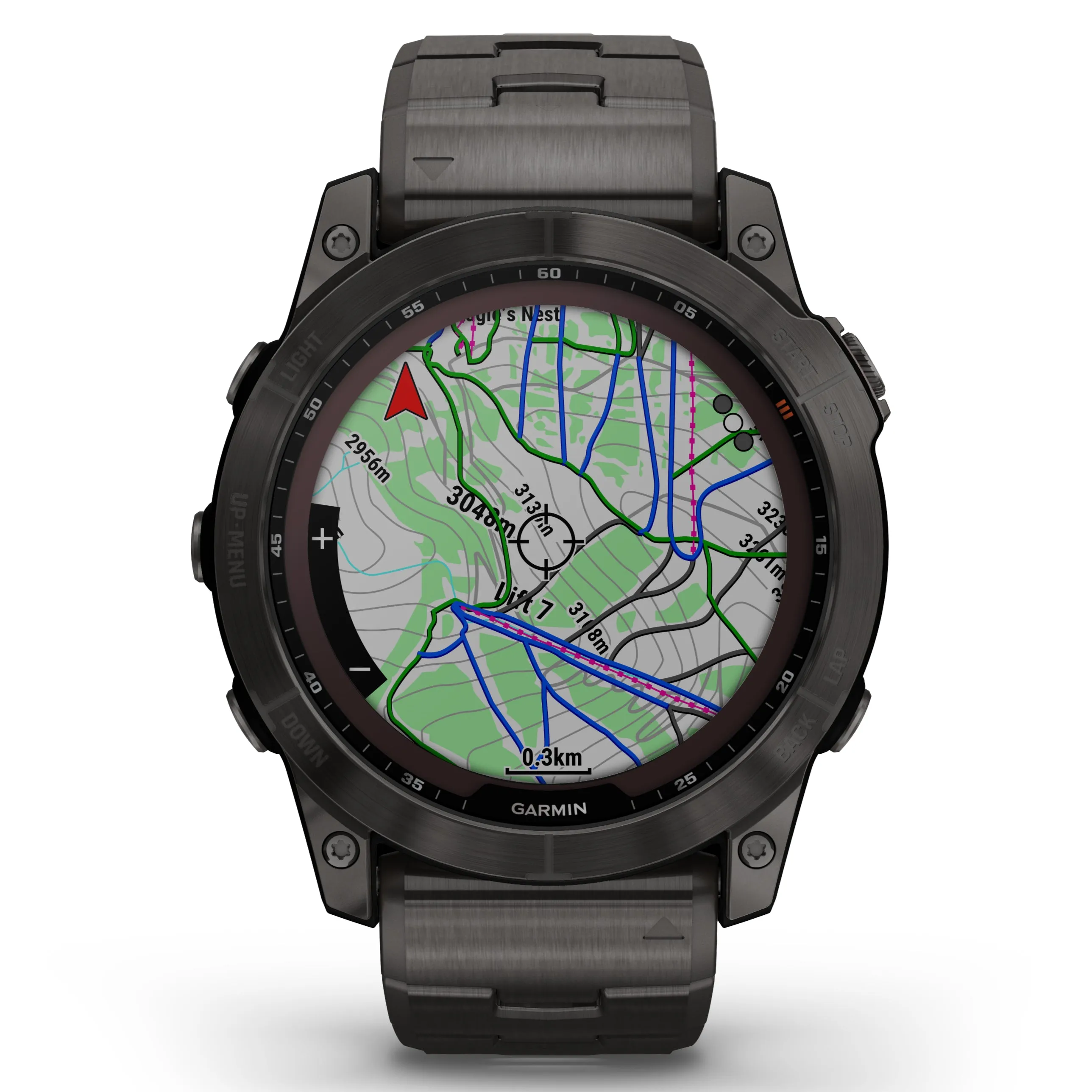 Garmin Fenix® 7X Sapphire Solar Edition Carbon Grey DLC Titanium with Carbon Grey DLC Vented Titanium Band Smartwatch 010-02541-27