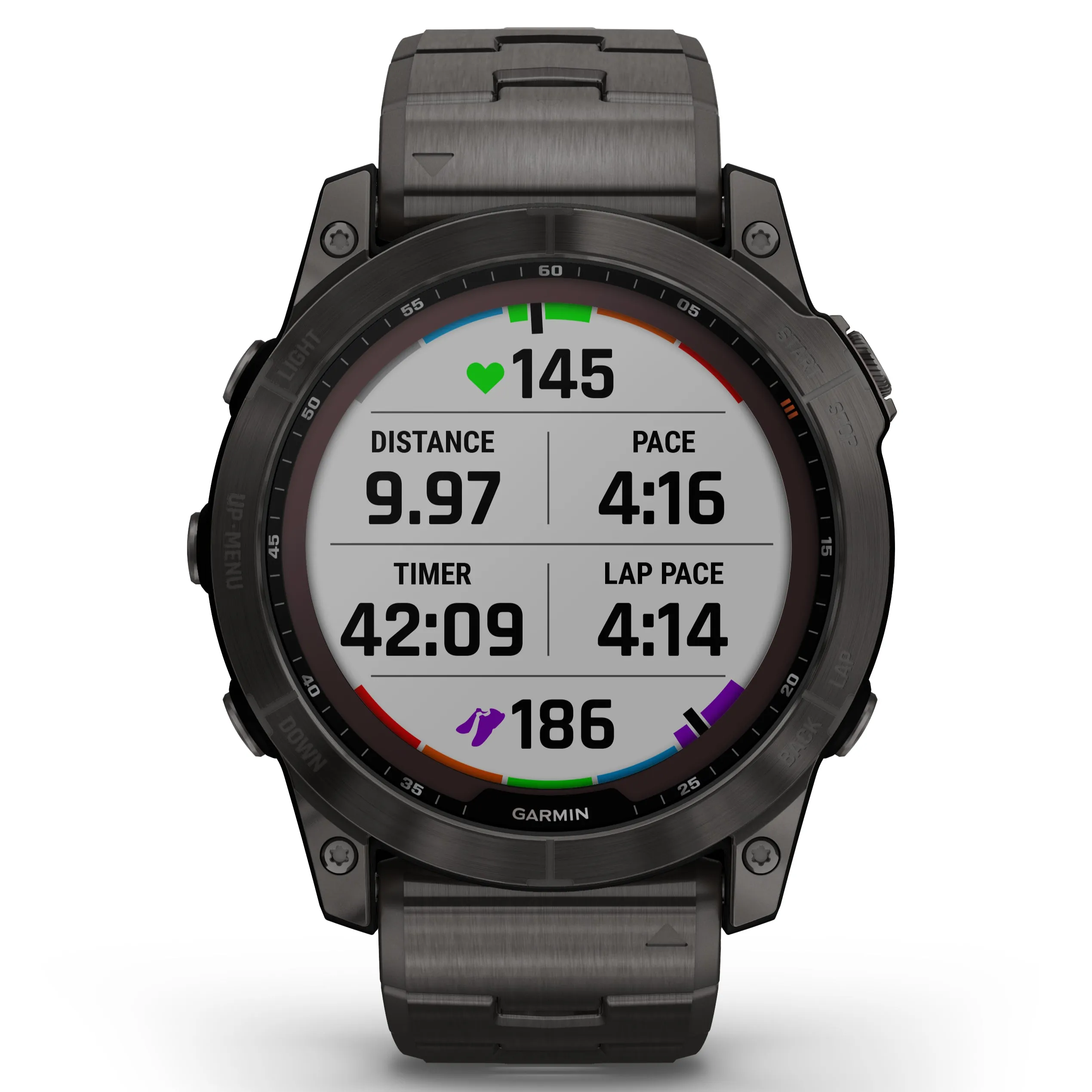 Garmin Fenix® 7X Sapphire Solar Edition Carbon Grey DLC Titanium with Carbon Grey DLC Vented Titanium Band Smartwatch 010-02541-27