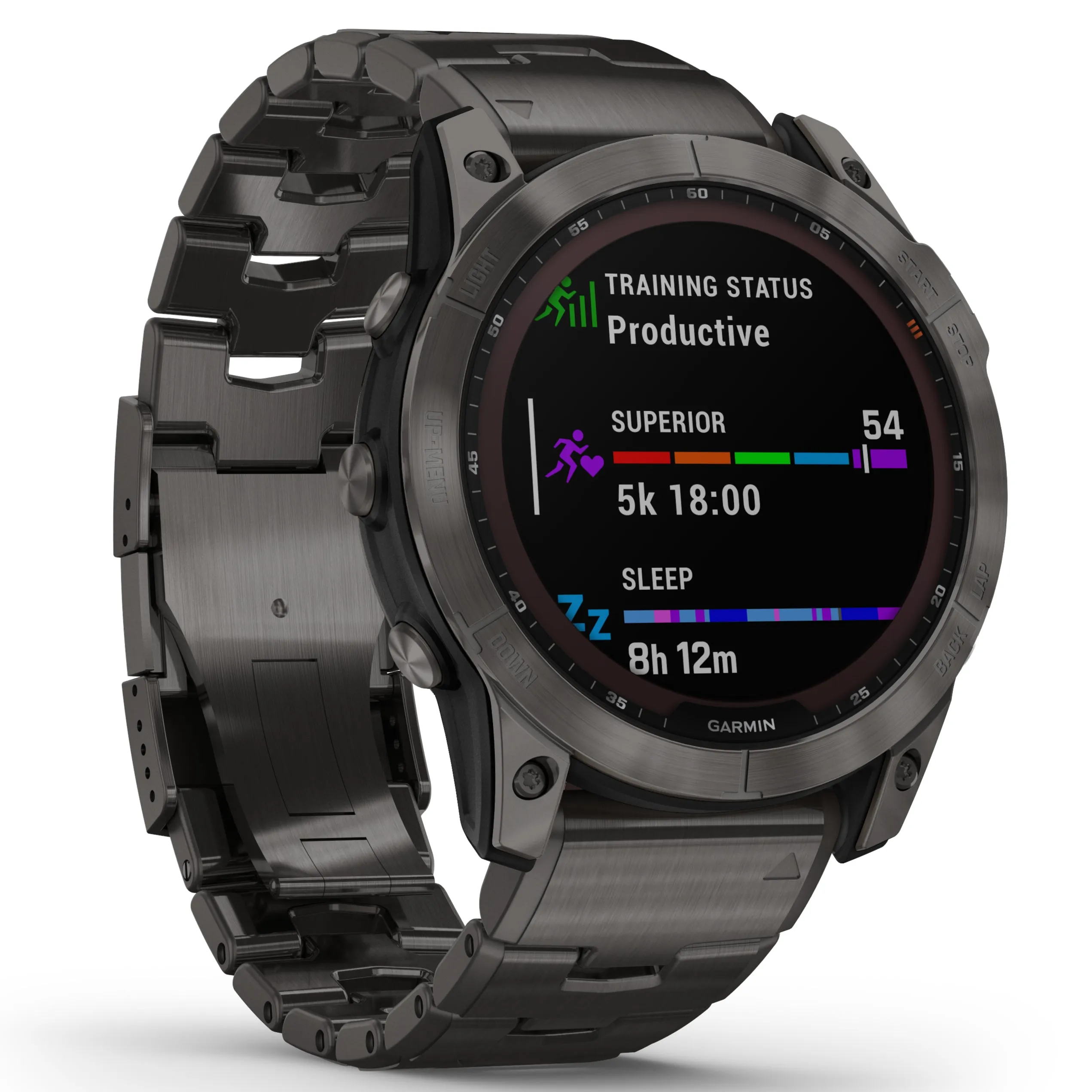 Garmin Fenix® 7X Sapphire Solar Edition Carbon Grey DLC Titanium with Carbon Grey DLC Vented Titanium Band Smartwatch 010-02541-27