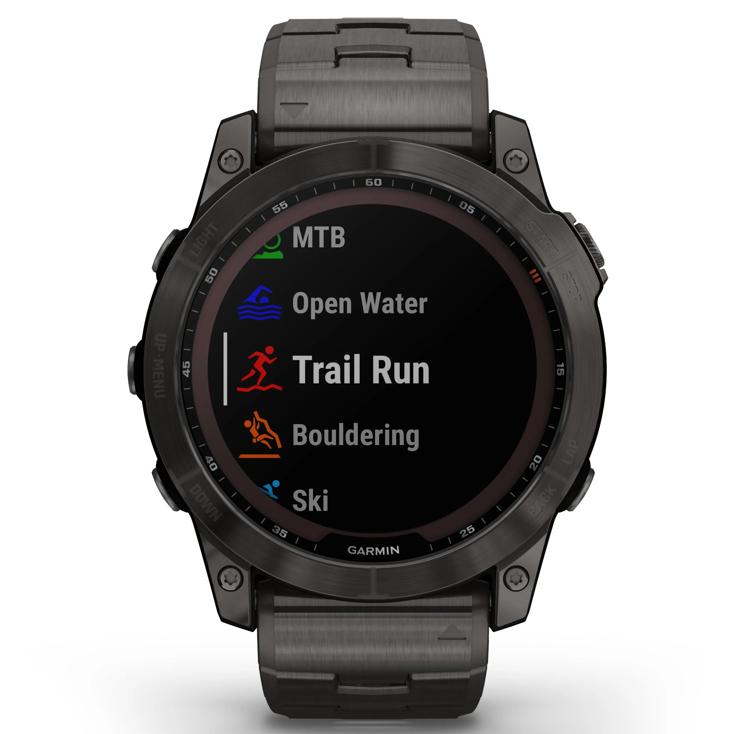 Garmin Fenix® 7X Sapphire Solar Edition Carbon Grey DLC Titanium with Carbon Grey DLC Vented Titanium Band Smartwatch 010-02541-27