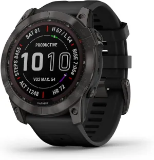 Garmin Fenix 7X Sapphire Solar Smartwatch Solar Charging Rugged Outdoor Watch with GPS Touchscreen (Renewed)