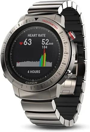Garmin, Fenix Chronos, Watch, Titanium with Brushed Titanium Band, 010-01957-01