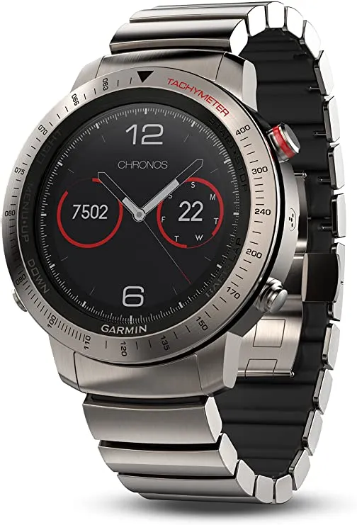 Garmin, Fenix Chronos, Watch, Titanium with Brushed Titanium Band, 010-01957-01