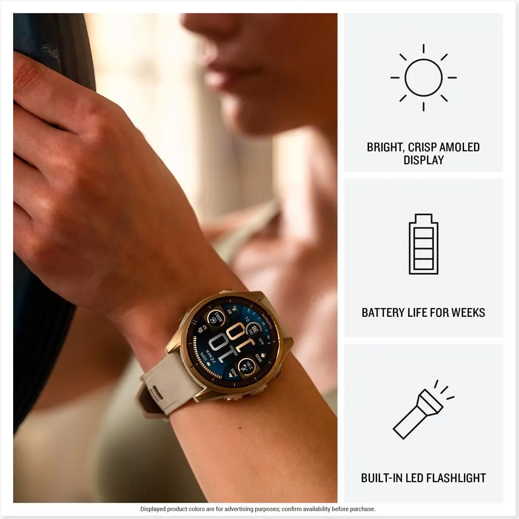 Garmin fēnix® 8 – 47mm, AMOLED, Premium Multisport GPS Smartwatch, Long-Lasting Battery Life, Dive-Rated, Built-in LED Flashlight, Slate Gray with Black Band