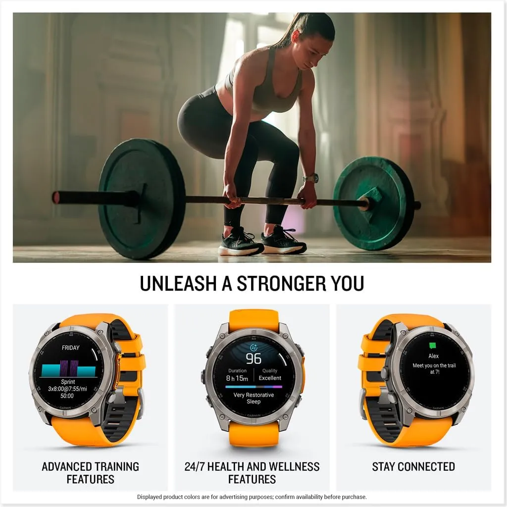 Garmin fēnix® 8 – 51 mm, AMOLED, Sapphire, Premium Multisport GPS Smartwatch, Long-Lasting Battery Life, Dive-Rated, Built-in LED Flashlight, Titanium with Spark Orange/Graphite Band