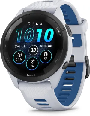 Garmin Forerunner 265 Running Smartwatch, Colorful AMOLED Display, Training Metrics and Recovery Insights, Whitestone and Tidal Blue (Renewed)