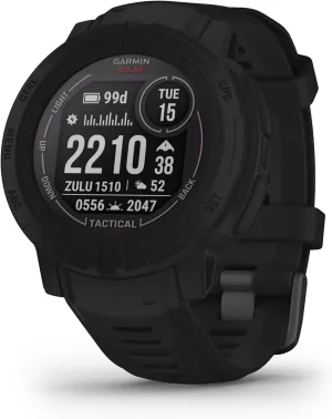 Garmin Instinct 2 Solar, Tactical-Edition, GPS Outdoor Watch, Solar Charging Capabilities, Multi-GNSS Support, Tracback Routing, Black