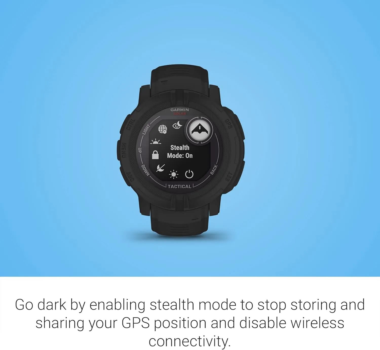 Garmin Instinct 2 Solar, Tactical-Edition, GPS Outdoor Watch, Solar Charging Capabilities, Multi-GNSS Support, Tracback Routing, Black