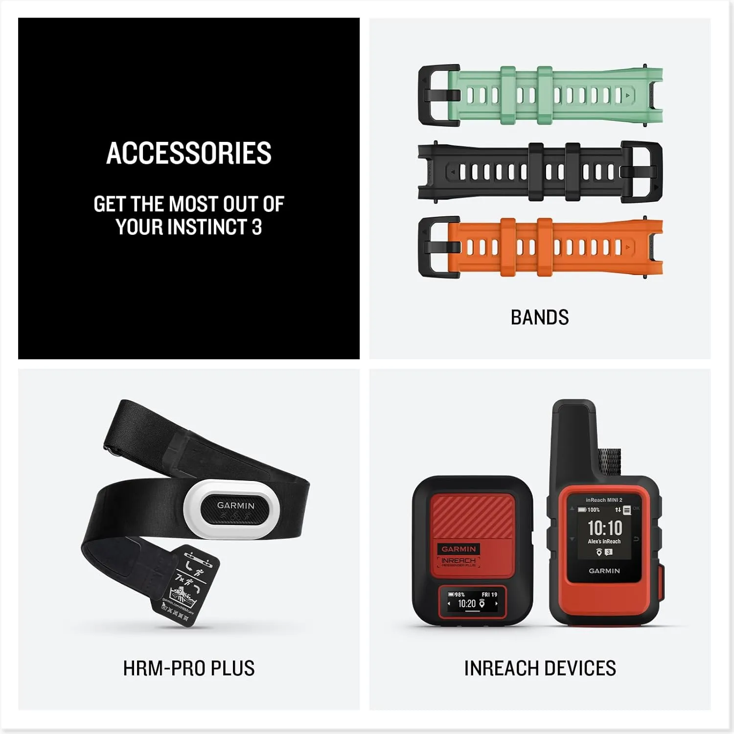 Garmin Instinct 3 Advanced GPS Adventure Watch, Neo Tropic with Twilight Band | 50mm AMOLED Display | Wrist Based Heart Rate Monitor, Up to 24 Days of Battery Life with Signature Stand Power Bundle