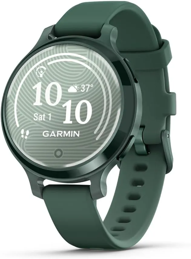 Garmin Lily® 2 Active, Small and Stylish Smartwatch, Built-in GPS, Hidden Display, Patterned Lens, Up to 9 Days Battery Life, Jasper Green with Jasper Green Silicone Band