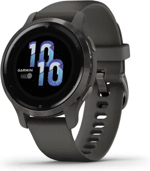 Garmin Venu 2S, Smaller-sized GPS Smartwatch with Advanced Health Monitoring and Fitness Features, Slate Bezel with Graphite Case and Silicone Band