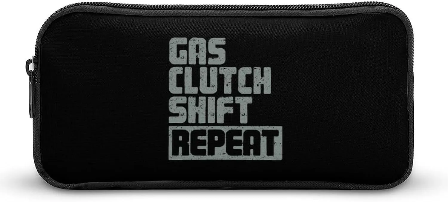 Gas Clutch Shift Repeat Pencil Case Makeup Bag Easy to Clean Portable Pencil Pouch Office Organizer