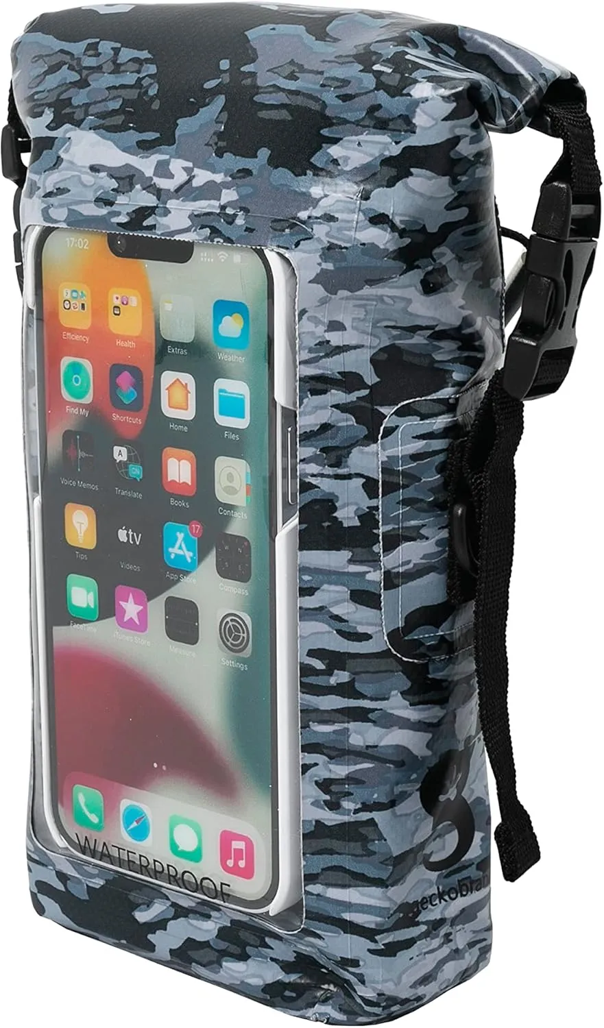 geckobrands Waterproof Phone Tote with 2L Dry Bag and Adjustable Strap – Protect Your Phone and Valuables While on The Go