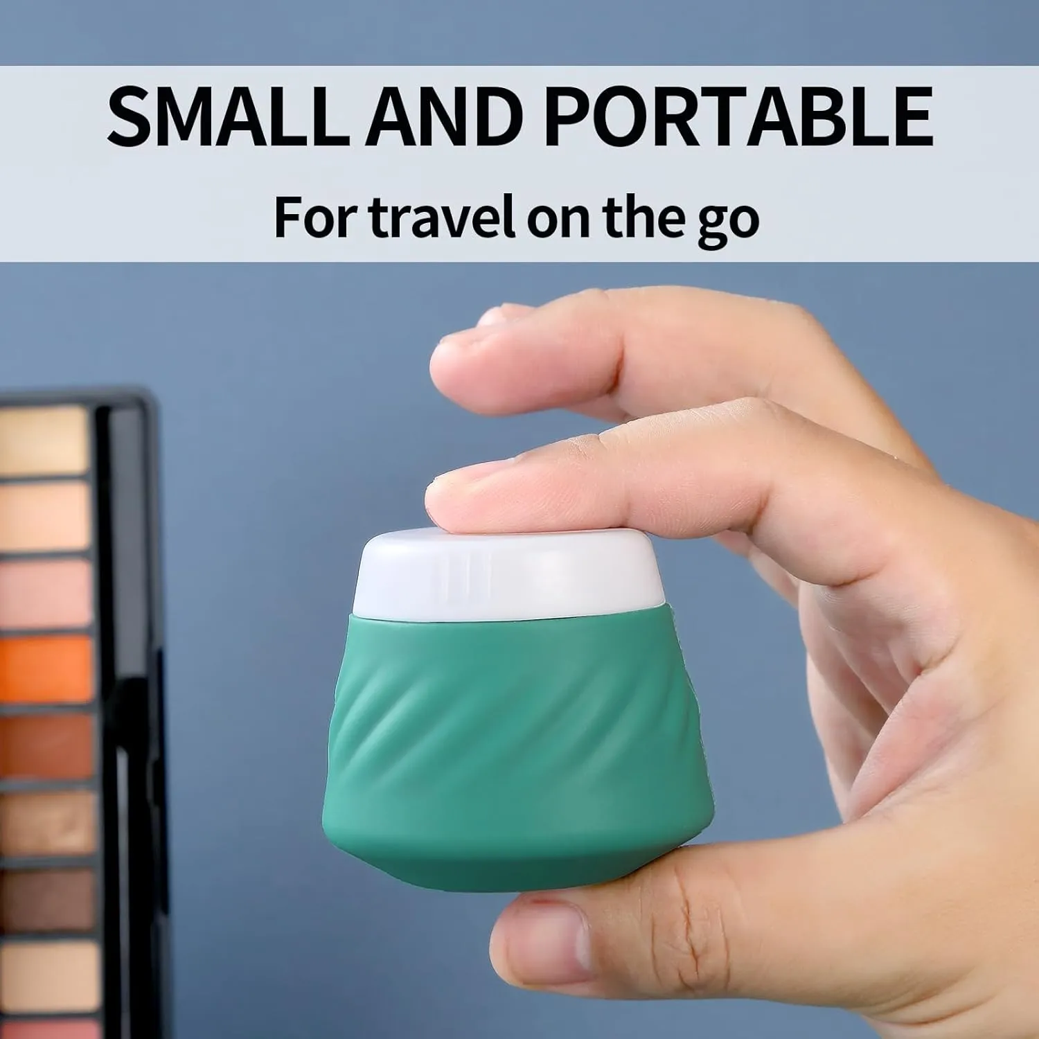 Gemice Silicone Cream Jars TSA Approved Travel Size Containers with Clear Bag, Leak-proof Travel Accessories with Lid for Cosmetic Face Body Hand Cream (4 Pack)