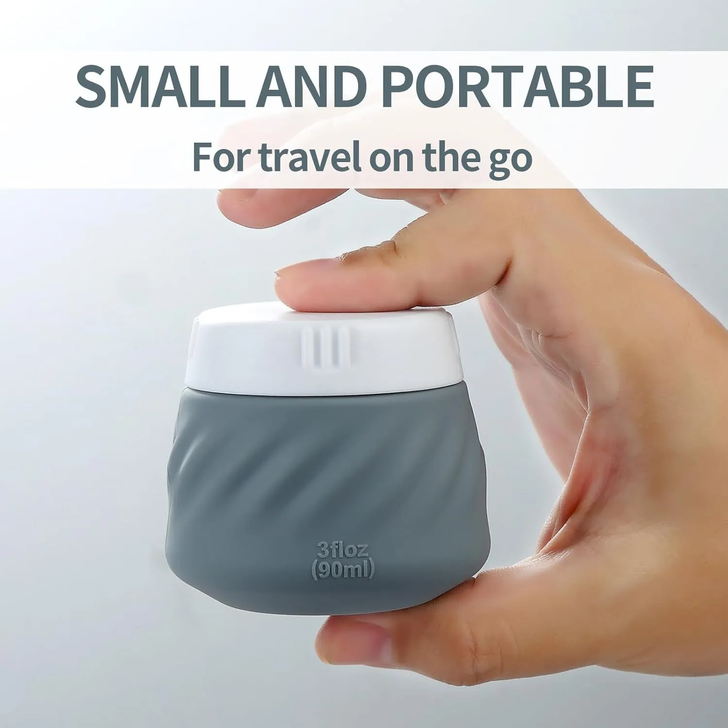 Gemice Travel Containers for Toiletries, Silicone Cream Jars TSA Approved Travel Size Containers with Clear Bag, Leak-proof Travel Accessories with Lid for Cosmetic Face Body Hand Cream (4 Pack)