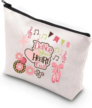 Generic Dancer Cosmetic Bag Dancer Teacher Makeup Bag Dance Your Heart Out Makeup Pouch Hip Hop Lyrical Recital Ballet Tap Dance Lover Gift Dance Inspirational Gift For Women Girl
