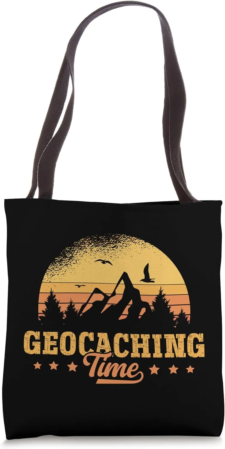 Geocaching Time Outdoor Games Funny Scavenger Treasure Gear Tote Bag