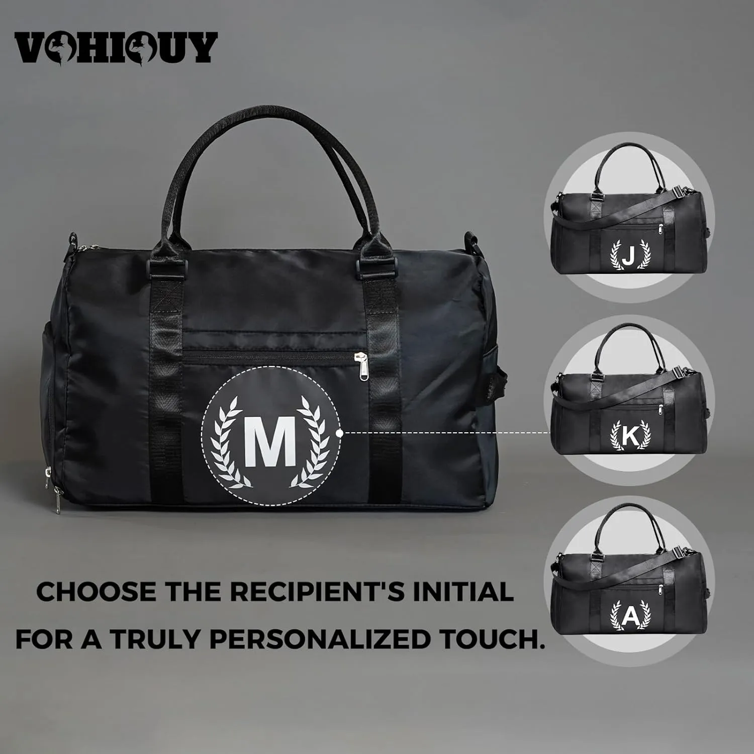 Gifts for men - Gym Bag for Men - Fitness Workout Sports Travel Duffle Bag with Wet Pocket & Shoes Compartment Father's day, Birthday or Anniversary for Men, Z, Jet Black, GG100