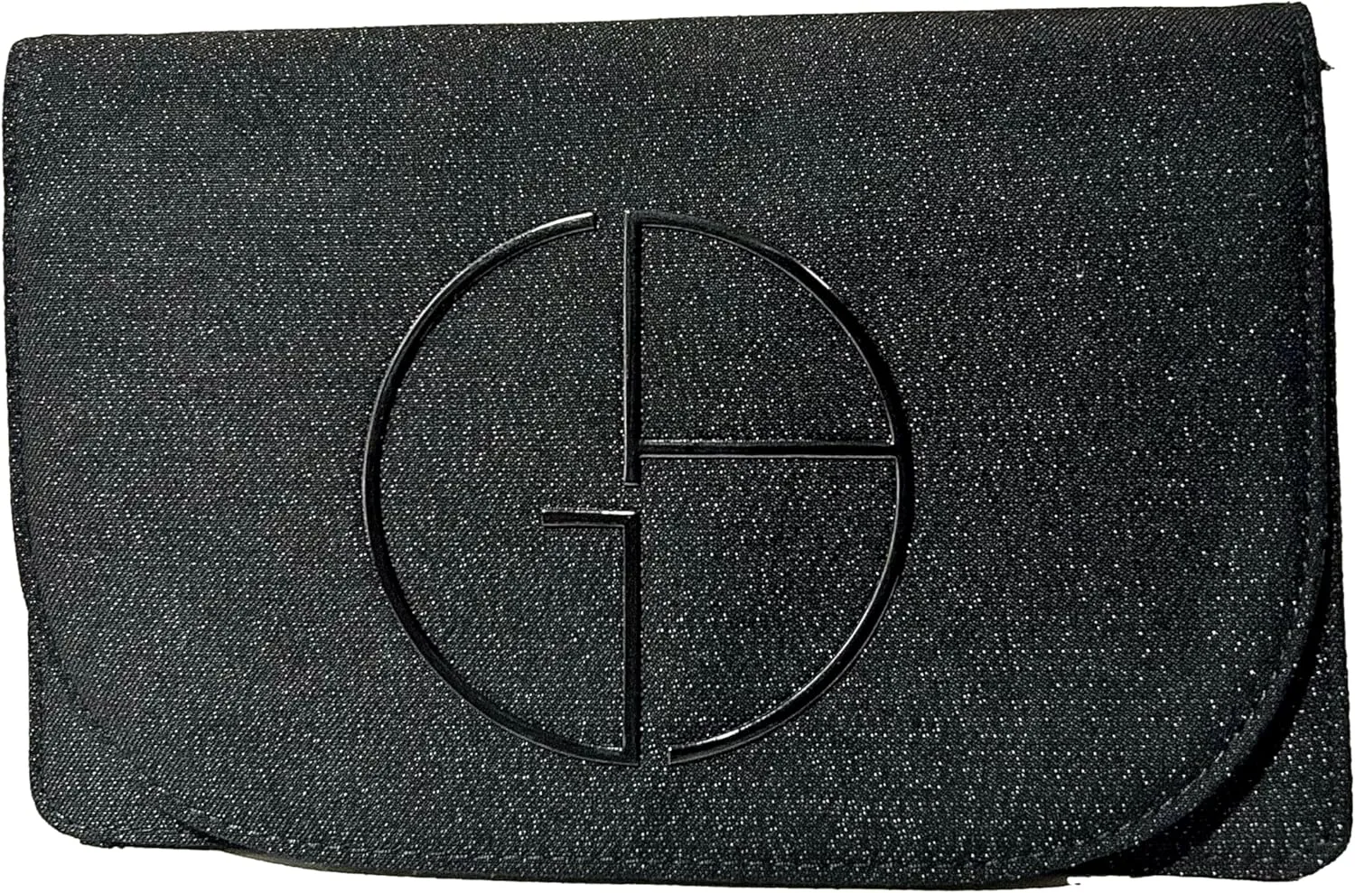 GIORGIO ARMANI Cosmetic BLACK FLAP Zip Clutch Pouch Makeup Bag Fragrance Bag (8.5L X 5H X 2W)