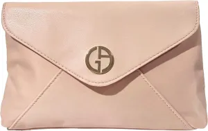GIORGIO ARMANI Cosmetic PEACH GOLD FLAP Clutch Pouch Makeup Bag Fragrance Bag (9L X 5.5H X 1.5W) - 5728