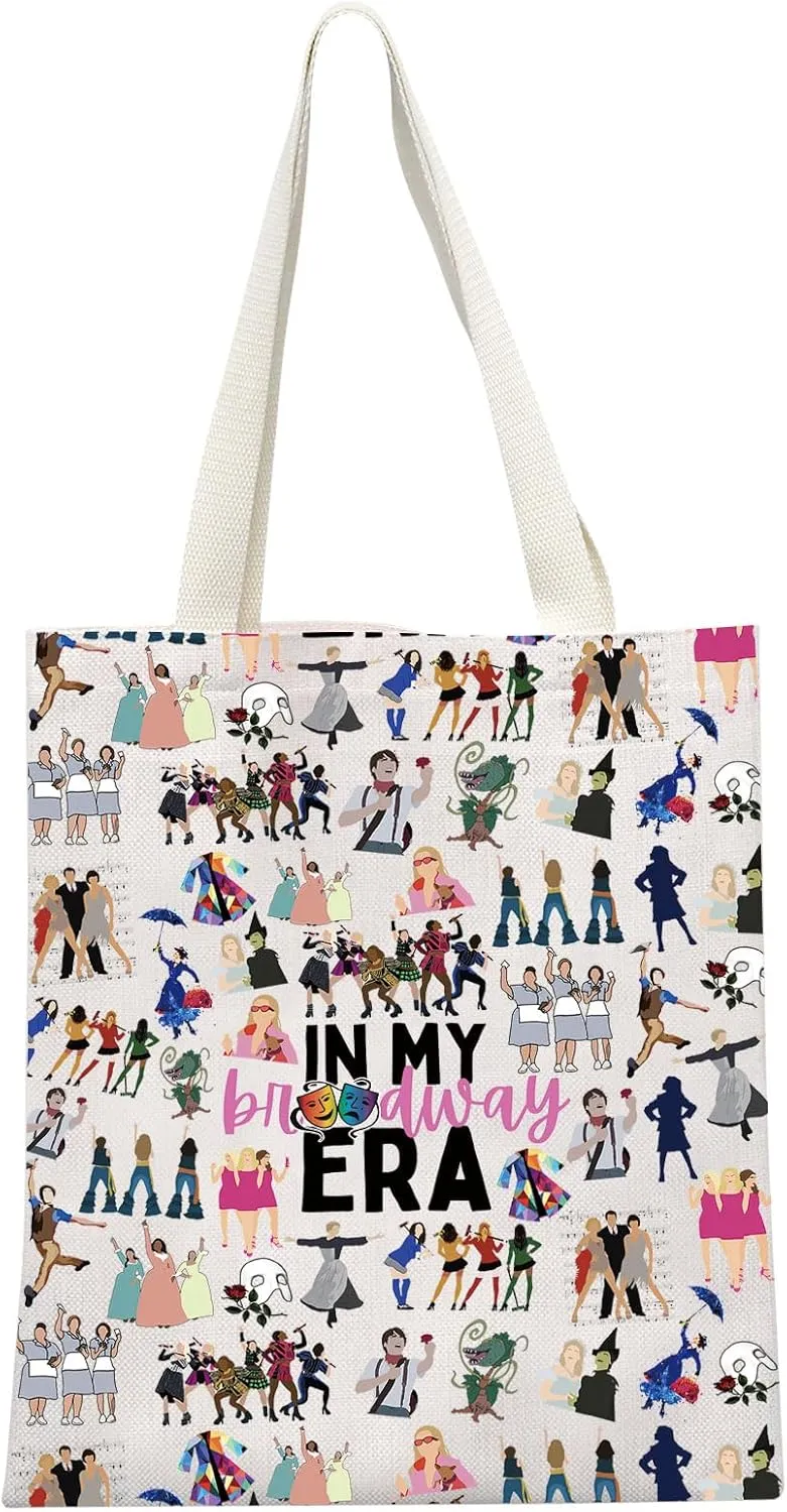 GJTIM Musical Gift Theatre Bag In My Musical Era Musical Theatre Gift Musical Zipper Pouch Makeup Bag (BWayEra Tote)