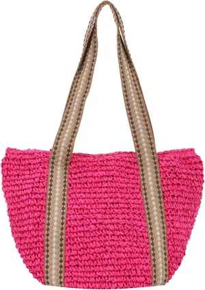 GOKTOW Straw Beach Tote Bag for Women,Raffia Woven Shoulder Handbags for Summer Vacation 2025