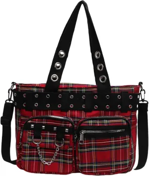 Goth Punk Crossbody Bag, Gothic Steampunk Handbag Purse for Women, Y2K Emo Hobo Satchel Shoulder Tote