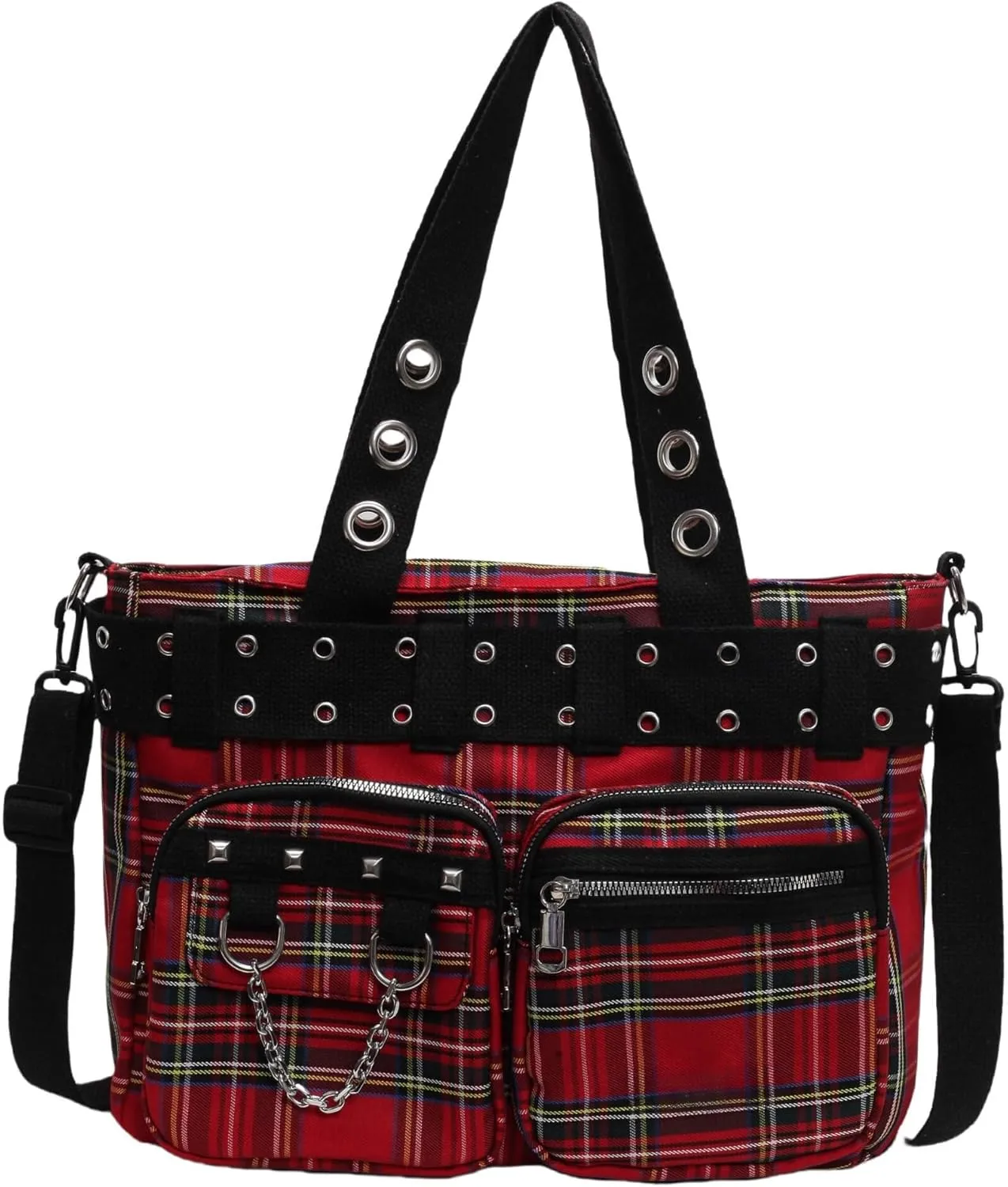Goth Punk Crossbody Bag, Gothic Steampunk Handbag Purse for Women, Y2K Emo Hobo Satchel Shoulder Tote