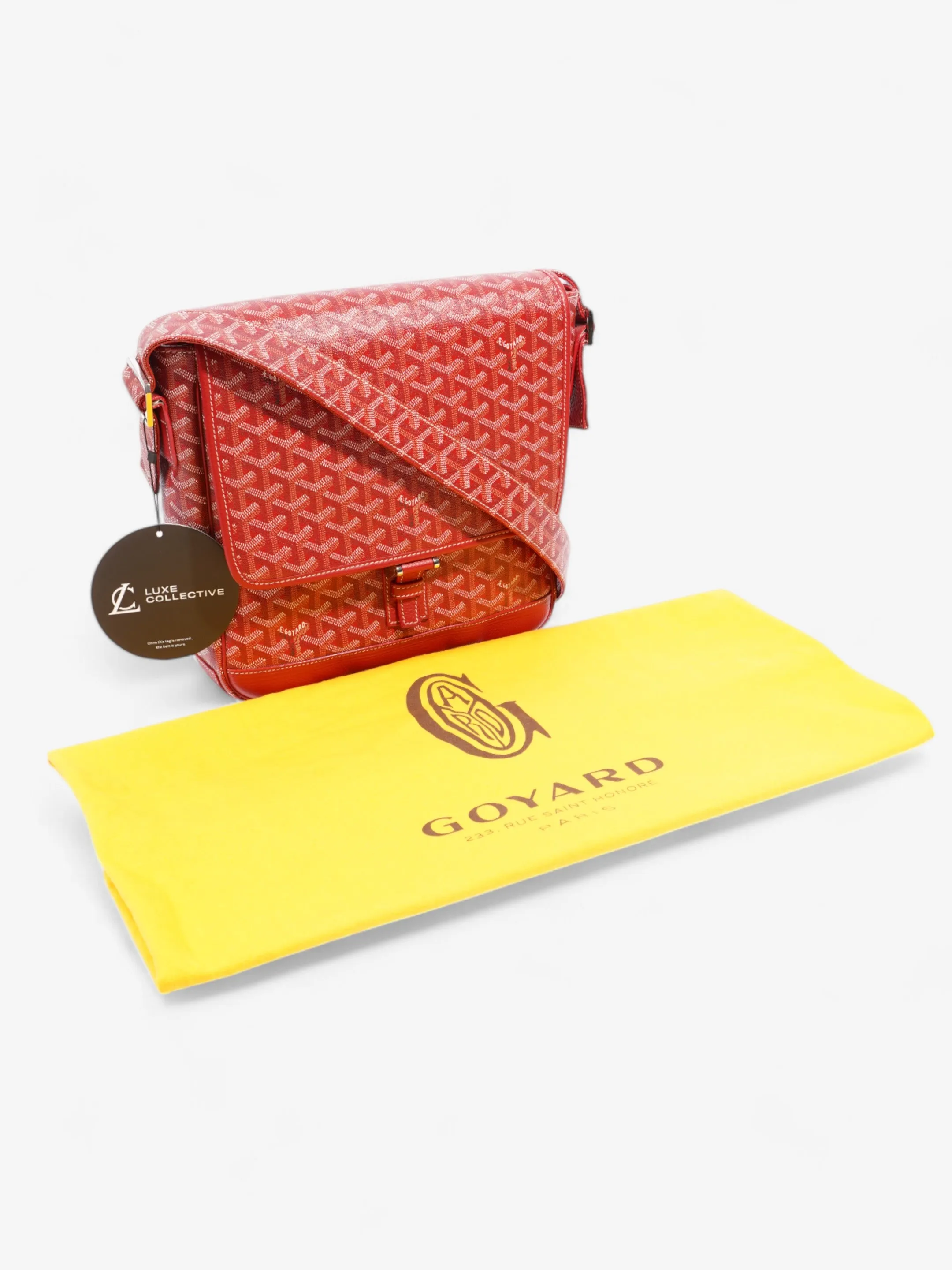 Goyard Grand Bleu Rouge Coated Canvas MM