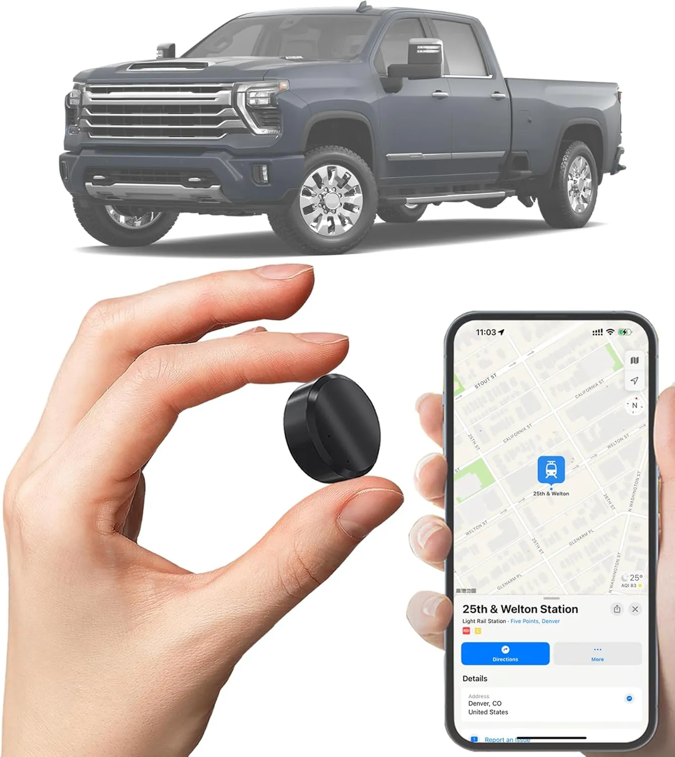 GPS Tracker for Vehicles - No Monthly Fee, Real-Time Tracking, Smallest Magnetic GPS Tracker for Car, Motorcycle, Truck, Easy Installation, Anti-Theft Micro GPS Tracking Device with Free App