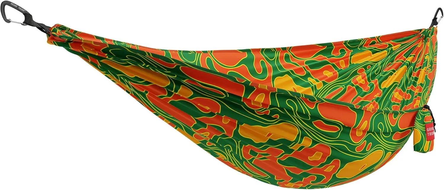 Grand Trunk TrunkTech Double Hammock | Portable Camping Hammock | Accessories for Outdoor, Indoor, Hiking Camping, Backpacking, Travel, Backyard, Beach (Lava)