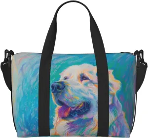 Great Pyren print Travel Duffel Bag, Sports Tote Gym Bag, Swim Pool Bag Large Shoulder Tote Bag for Beach Weekender