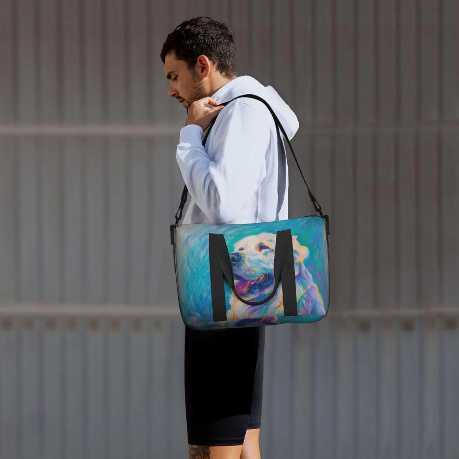 Great Pyren print Travel Duffel Bag, Sports Tote Gym Bag, Swim Pool Bag Large Shoulder Tote Bag for Beach Weekender