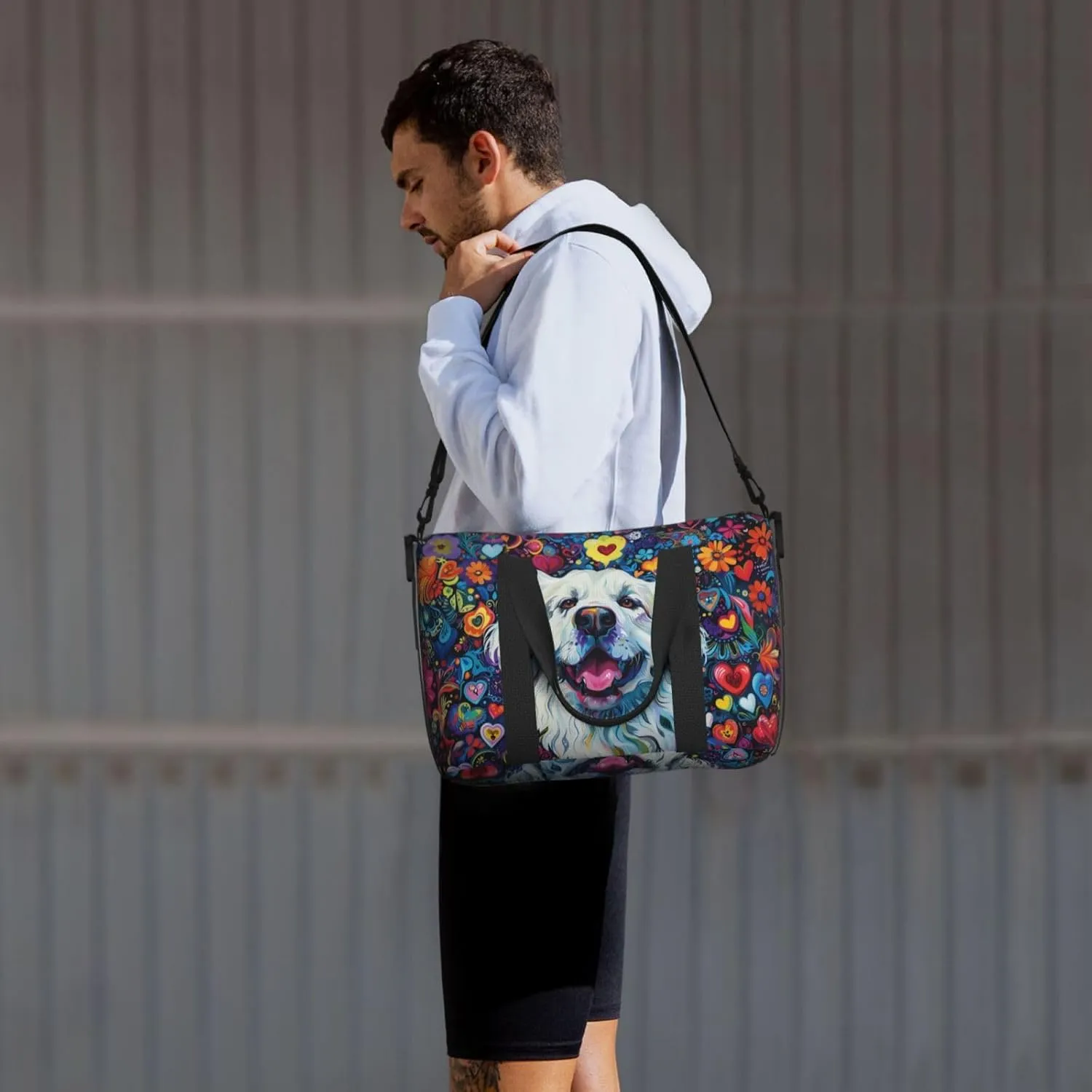 Great Pyrenees print Travel Duffel Bag, Sports Tote Gym Bag, Swim Pool Bag Large Shoulder Tote Bag for Beach Weekender, 202-406-121
