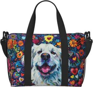 Great Pyrenees print Travel Duffel Bag, Sports Tote Gym Bag, Swim Pool Bag Large Shoulder Tote Bag for Beach Weekender, 202-406-121