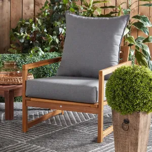 Greendale Home Fashions Modern Outdoor Sunbrella Fabric 2-Piece Deep Seat Chair Cushion, Cast Slate