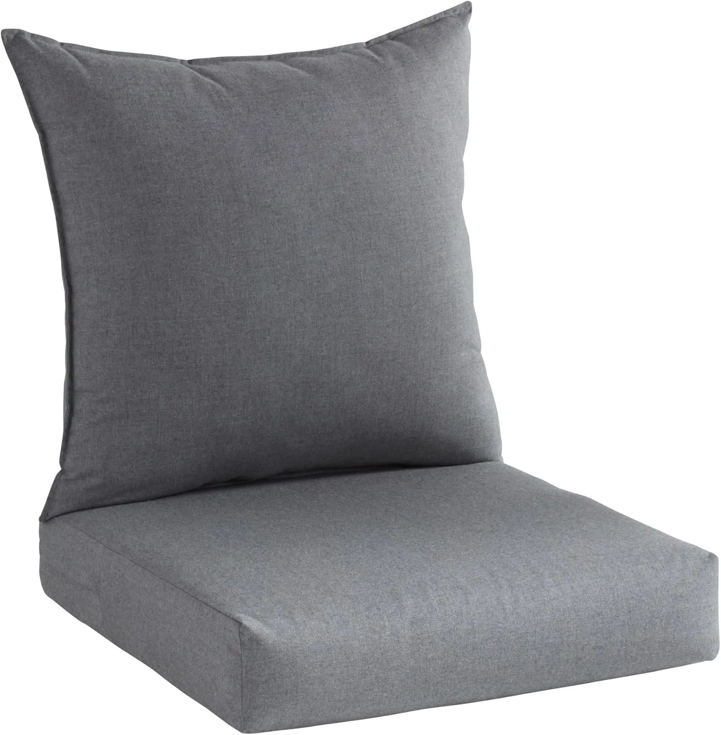 Greendale Home Fashions Modern Outdoor Sunbrella Fabric 2-Piece Deep Seat Chair Cushion, Cast Slate