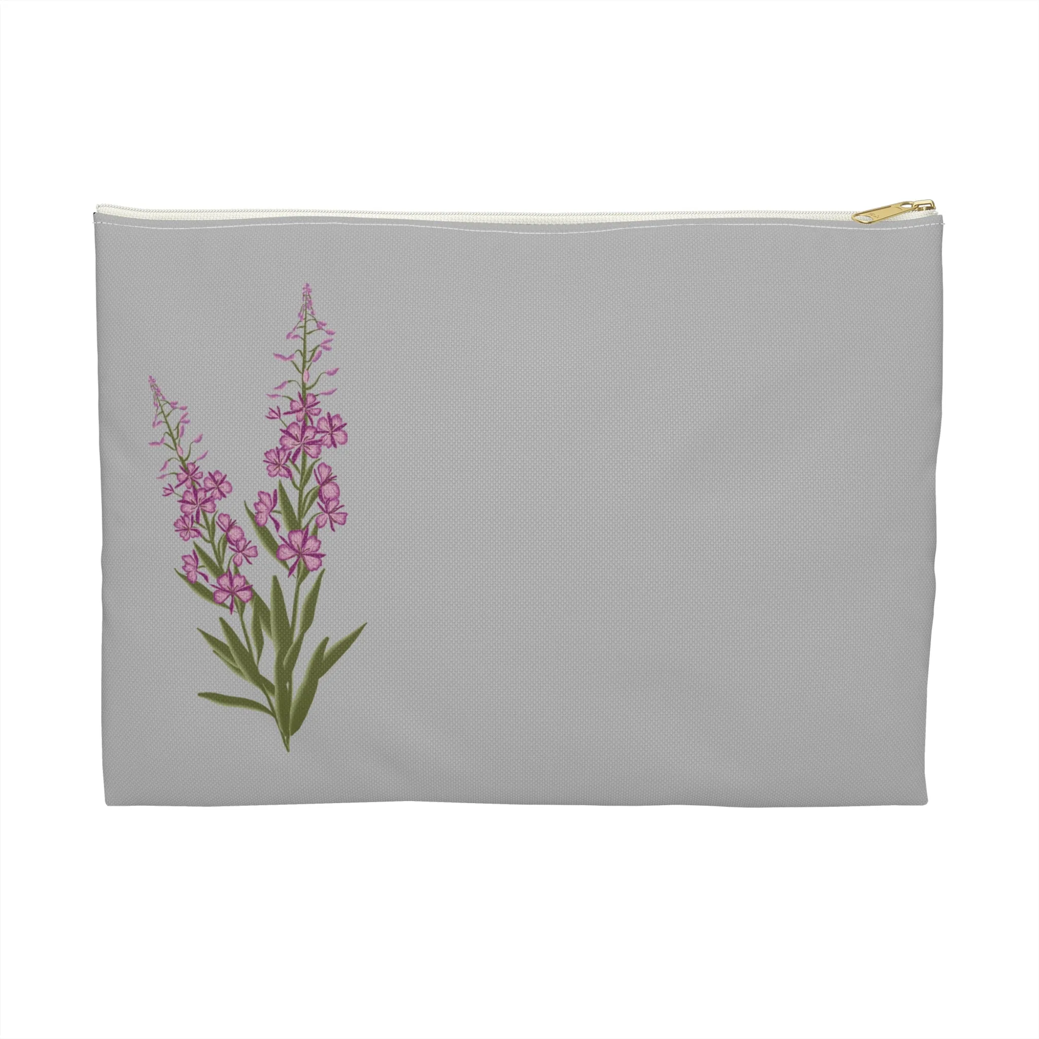 Grey Fireweed Zipper Bag