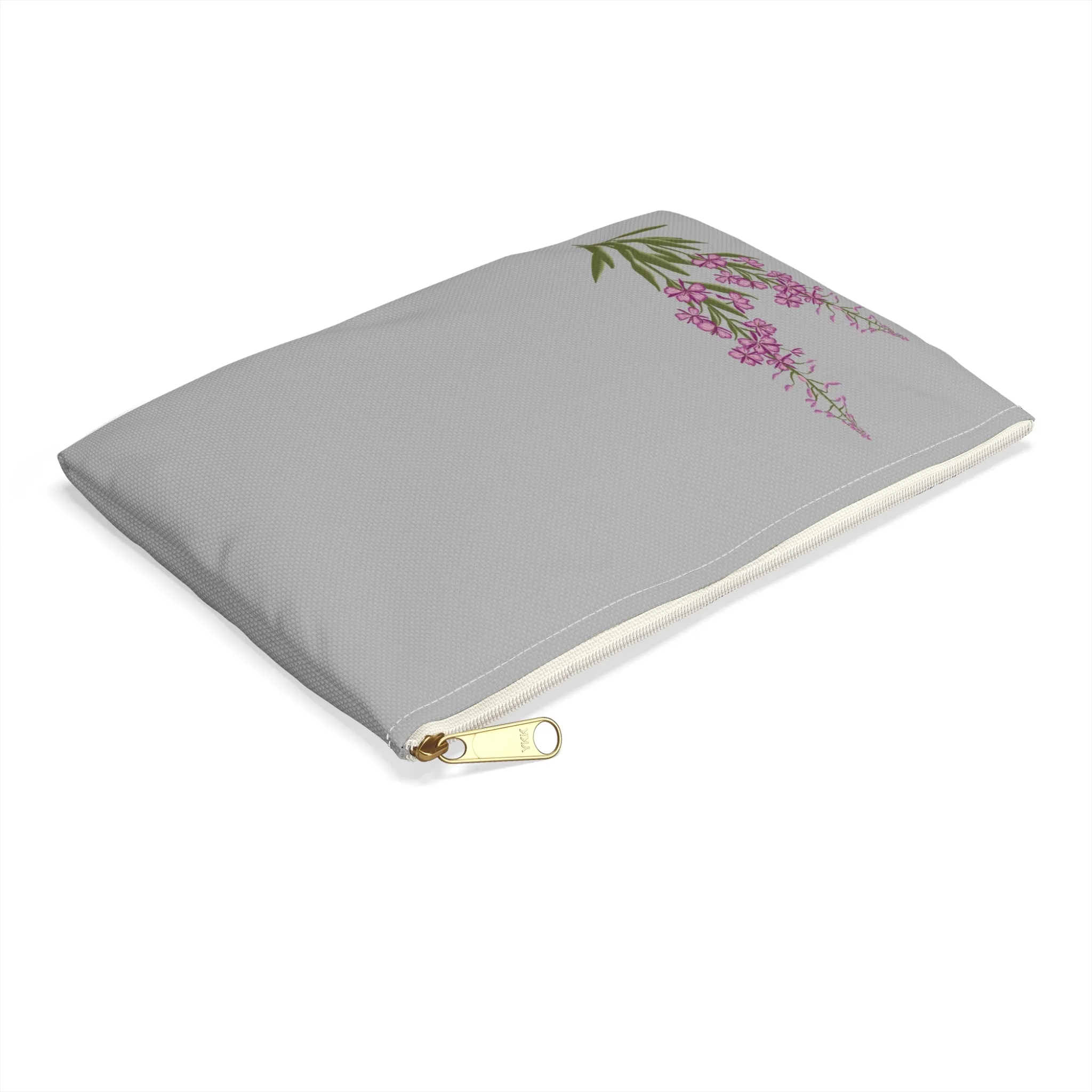 Grey Fireweed Zipper Bag