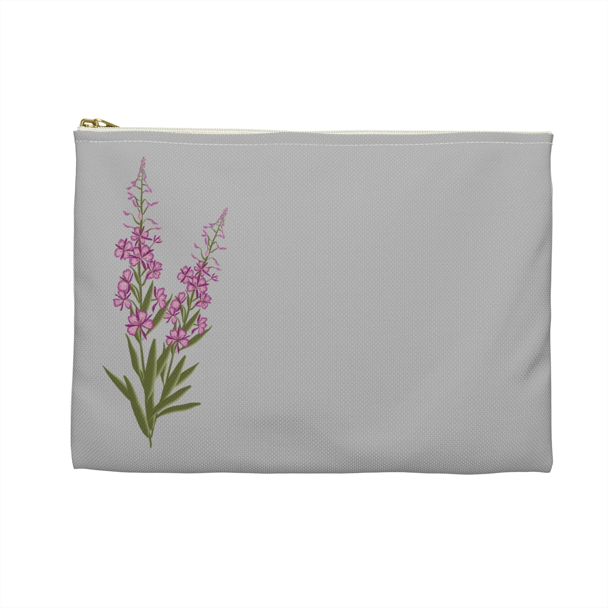 Grey Fireweed Zipper Bag