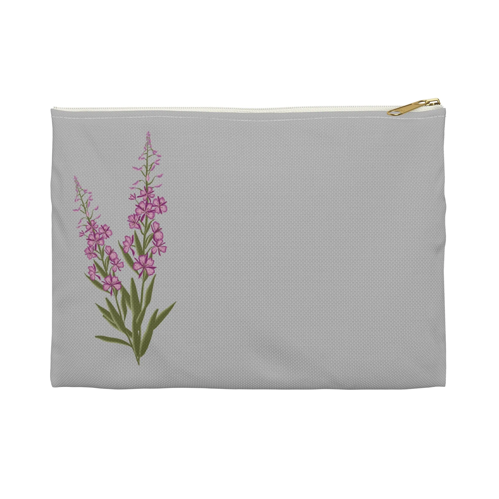 Grey Fireweed Zipper Bag