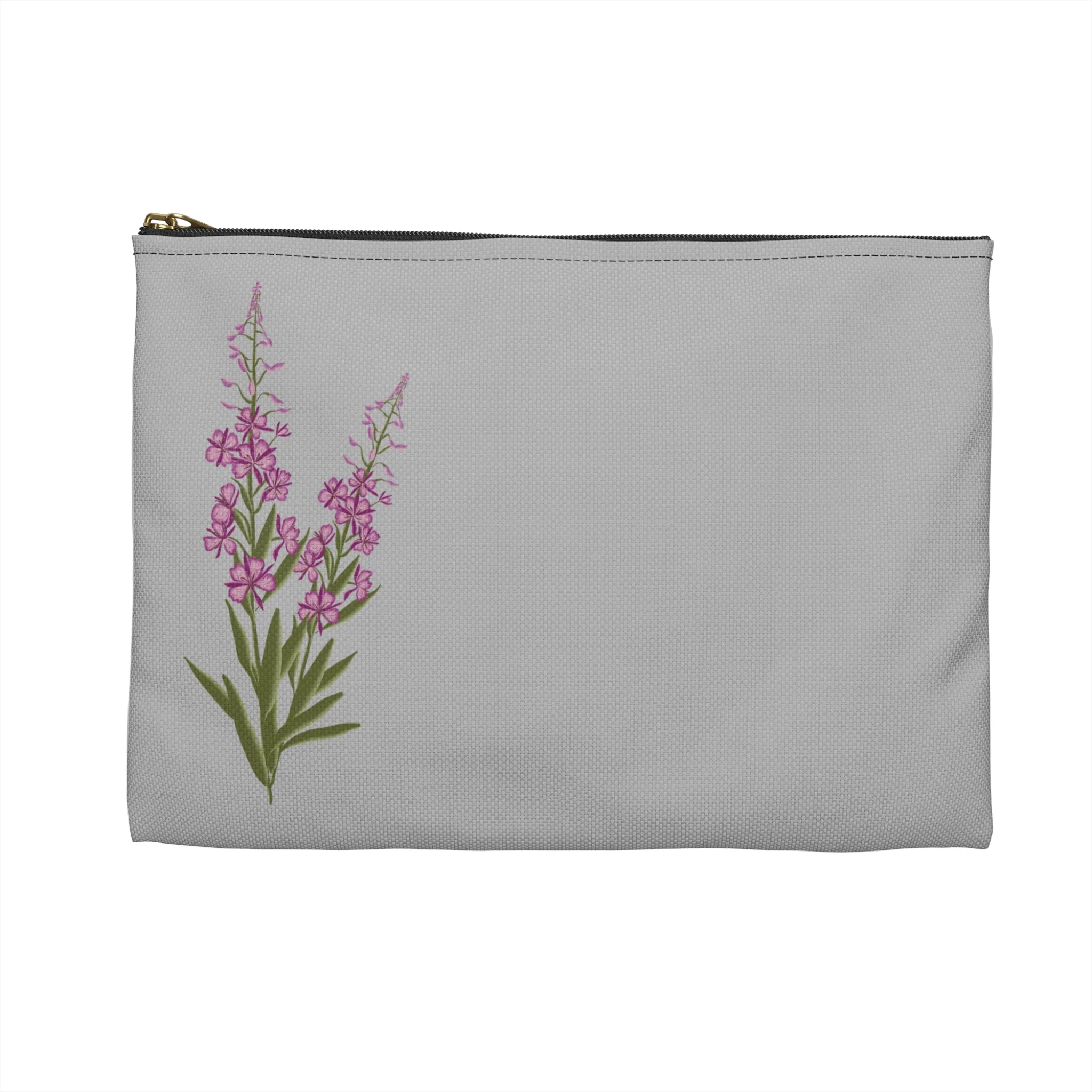Grey Fireweed Zipper Bag