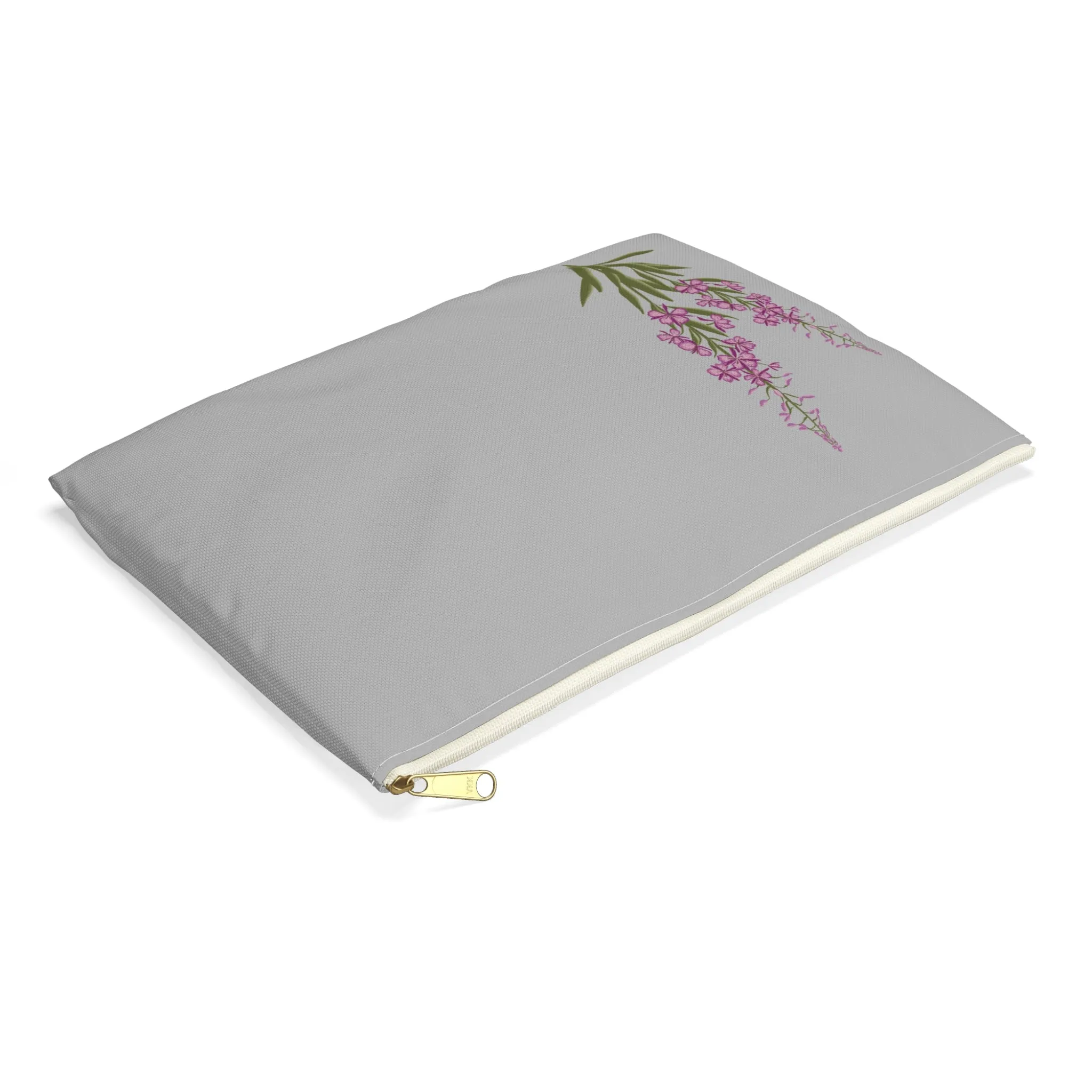 Grey Fireweed Zipper Bag
