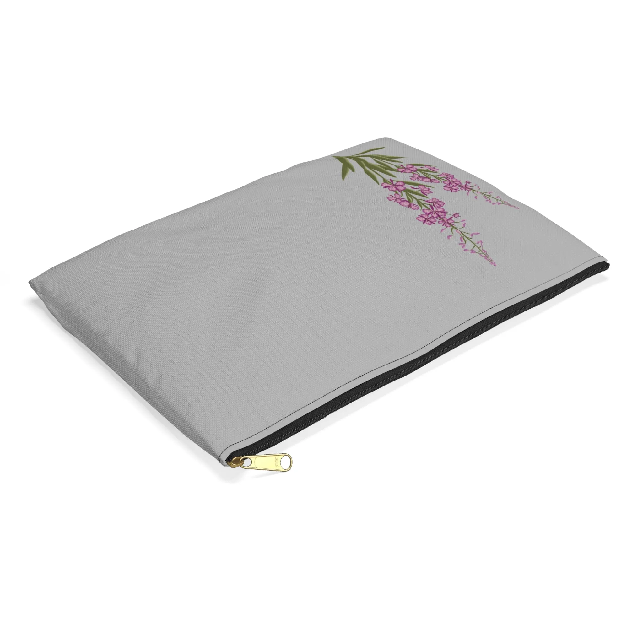 Grey Fireweed Zipper Bag