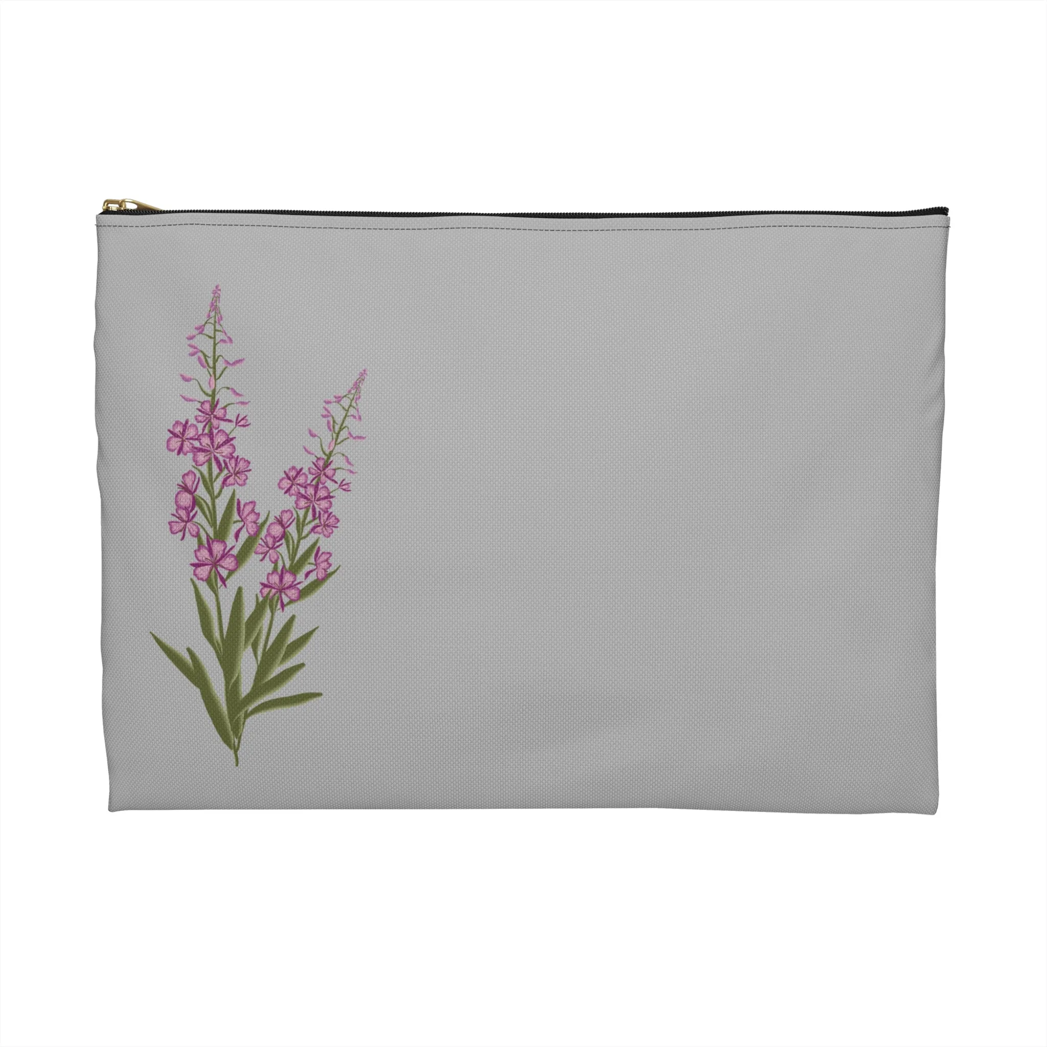 Grey Fireweed Zipper Bag
