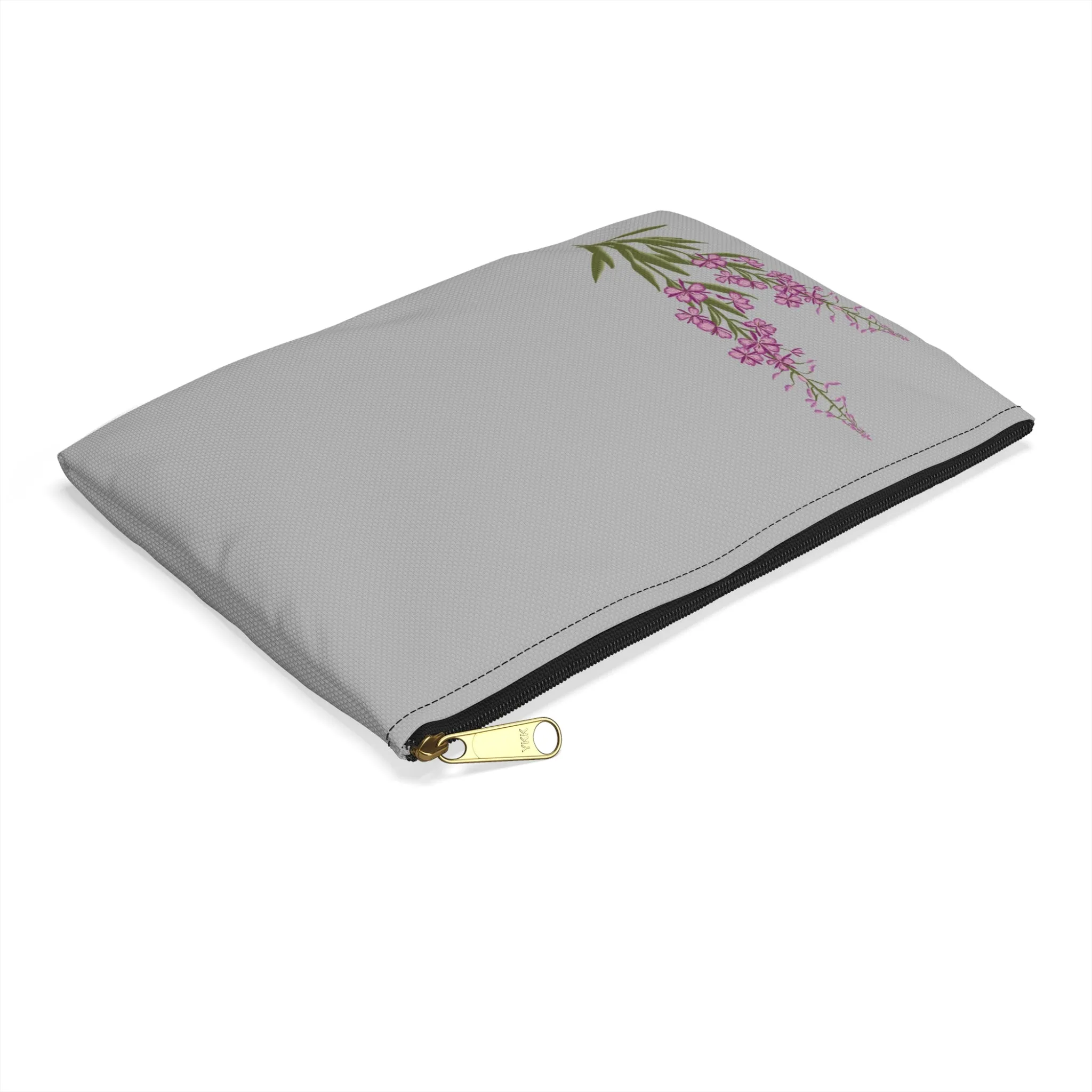 Grey Fireweed Zipper Bag