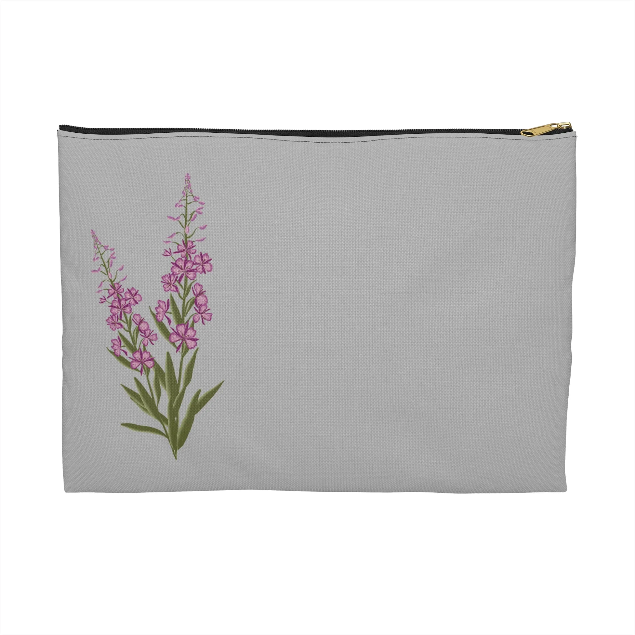 Grey Fireweed Zipper Bag