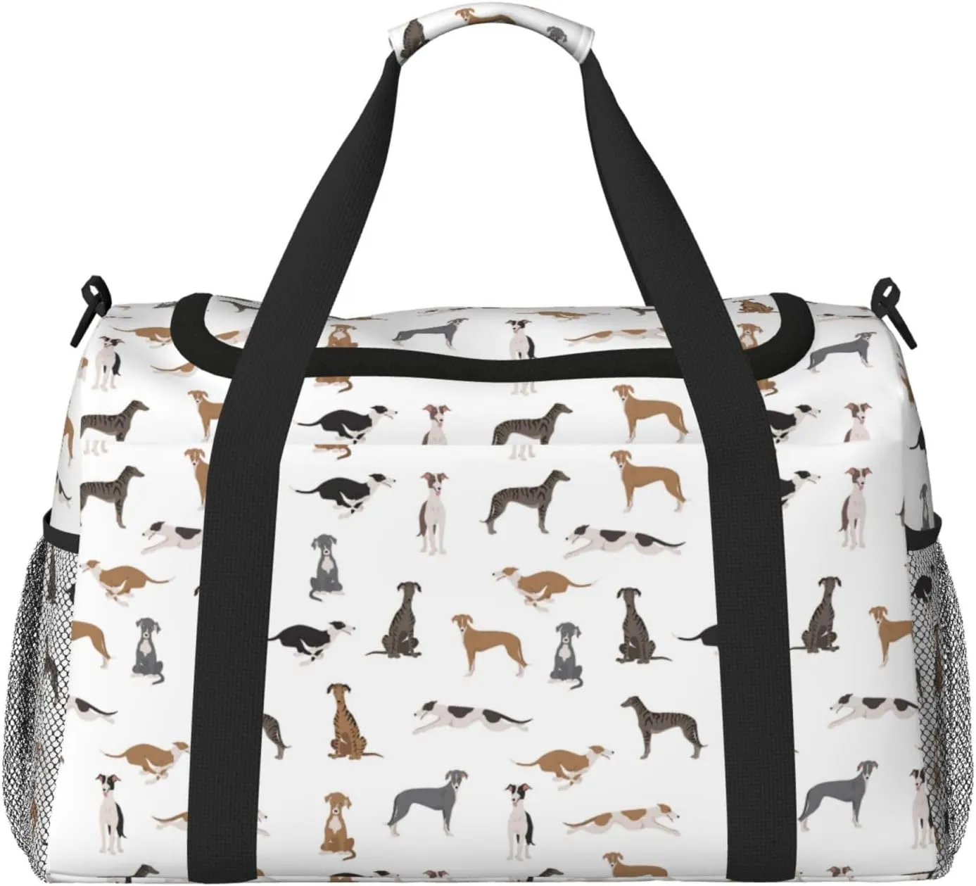 Greyhound Dogs Different Poses Travel Duffel Bag Personal Item Bag Gym Bag Weekender Overnight Bag Carry On Bag For Airplane Weekender Bags For Women Men pattern109